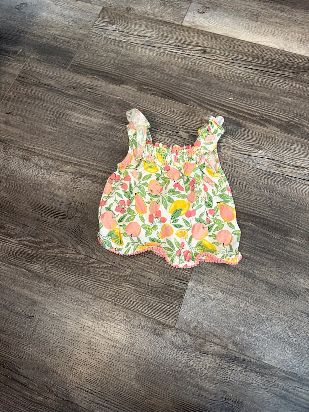 C&C California Peach & Lemon Floral Baby Romper